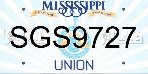 SGS9727 Mississippi License Plate