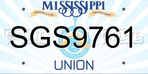 SGS9761 Mississippi License Plate