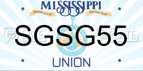 SGSG55 Mississippi License Plate