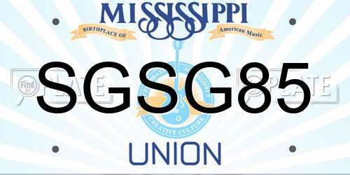 SGSG85 Mississippi License Plate