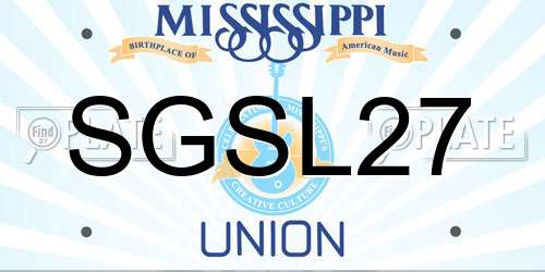 SGSL27 Mississippi License Plate