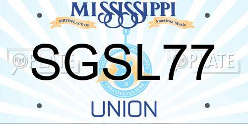 SGSL77 Mississippi License Plate