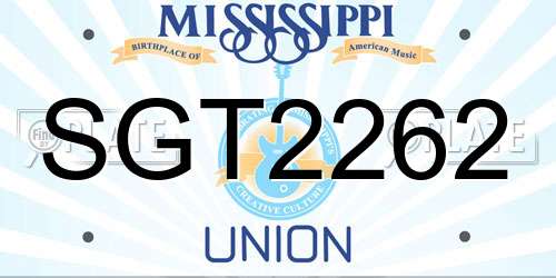 SGT2262 Mississippi License Plate