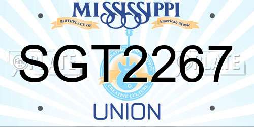 SGT2267 Mississippi License Plate