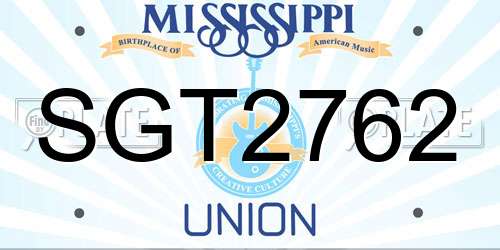 SGT2762 Mississippi License Plate