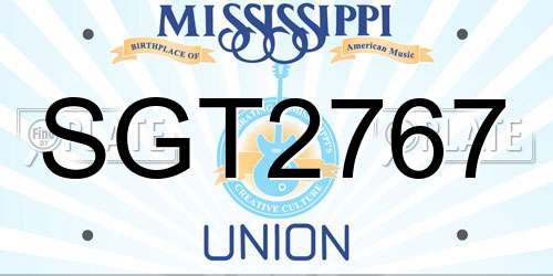 SGT2767 Mississippi License Plate
