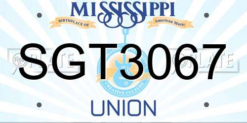 SGT3067 Mississippi License Plate