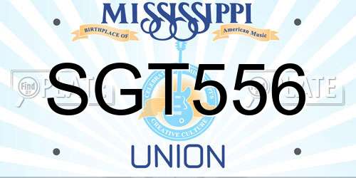 SGT556 Mississippi License Plate