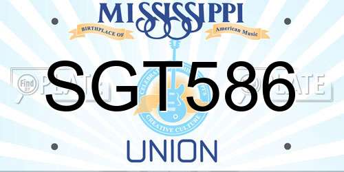 SGT586 Mississippi License Plate