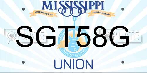 SGT58G Mississippi License Plate