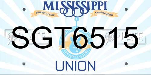 SGT6515 Mississippi License Plate