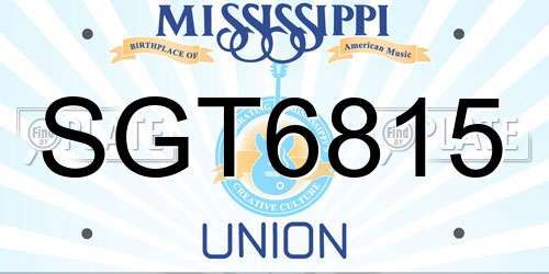 SGT6815 Mississippi License Plate