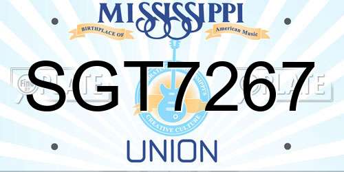 SGT7267 Mississippi License Plate