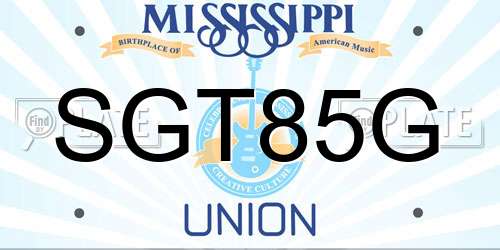 SGT85G Mississippi License Plate