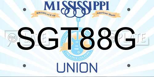 SGT88G Mississippi License Plate