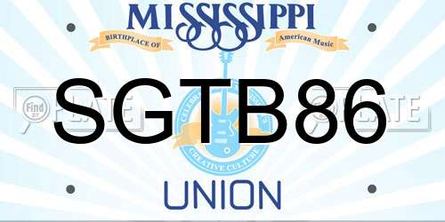 SGTB86 Mississippi License Plate