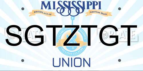 SGTZTGT Mississippi License Plate