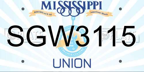 SGW3115 Mississippi License Plate