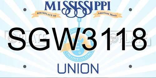 SGW3118 Mississippi License Plate