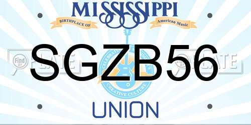 SGZB56 Mississippi License Plate