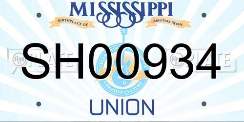 SH00934 Mississippi License Plate