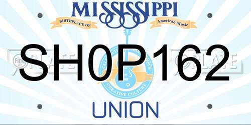 SH0P162 Mississippi License Plate