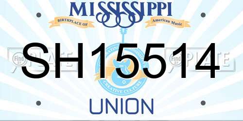 SH15514 Mississippi License Plate