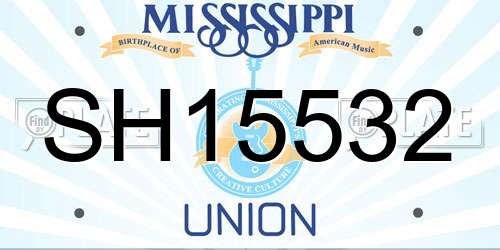 SH15532 Mississippi License Plate