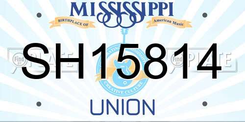 SH15814 Mississippi License Plate