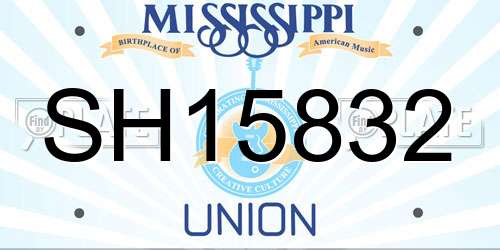 SH15832 Mississippi License Plate
