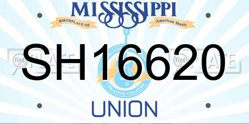 SH16620 Mississippi License Plate