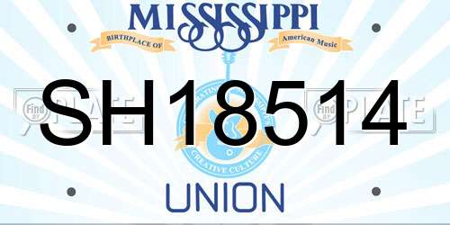 SH18514 Mississippi License Plate