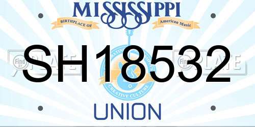 SH18532 Mississippi License Plate