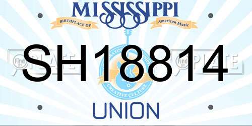 SH18814 Mississippi License Plate