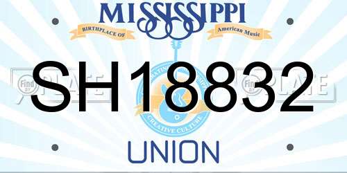 SH18832 Mississippi License Plate