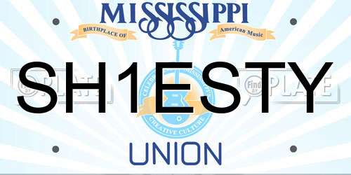 SH1ESTY Mississippi License Plate