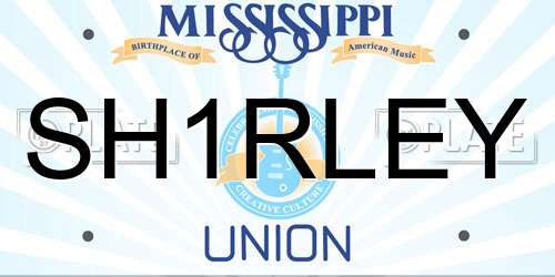 SH1RLEY Mississippi License Plate
