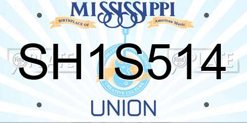 SH1S514 Mississippi License Plate
