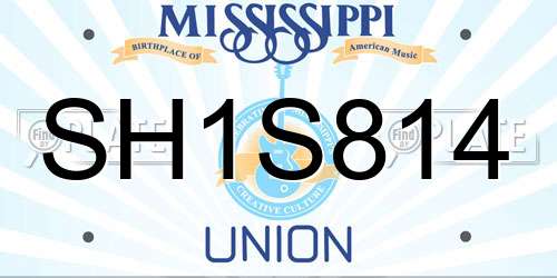 SH1S814 Mississippi License Plate