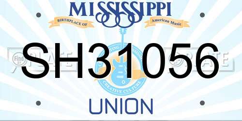 SH31056 Mississippi License Plate