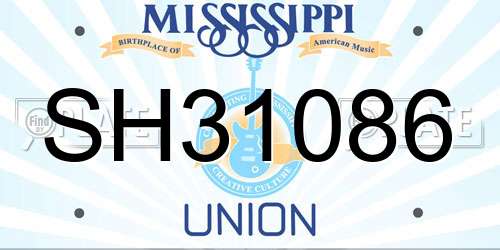 SH31086 Mississippi License Plate