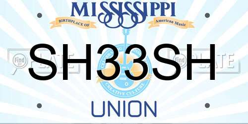 SH33SH Mississippi License Plate