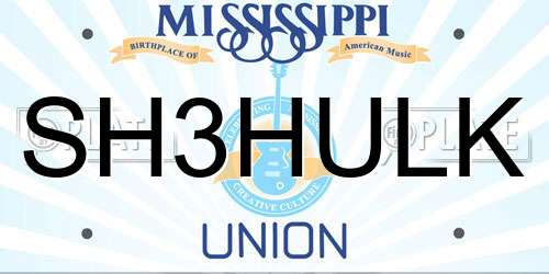 SH3HULK Mississippi License Plate