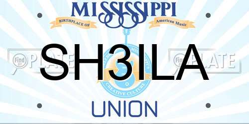 SH3ILA Mississippi License Plate