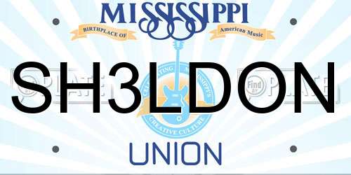 SH3LDON Mississippi License Plate