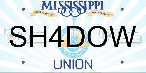 SH4DOW Mississippi License Plate