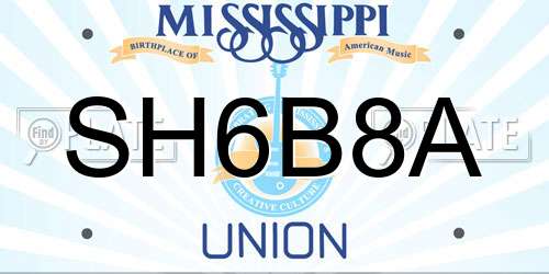 SH6B8A Mississippi License Plate