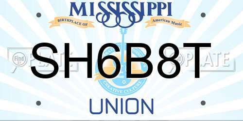 SH6B8T Mississippi License Plate