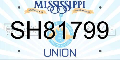 SH81799 Mississippi License Plate
