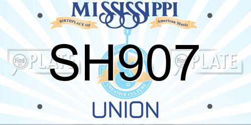 SH907 Mississippi License Plate